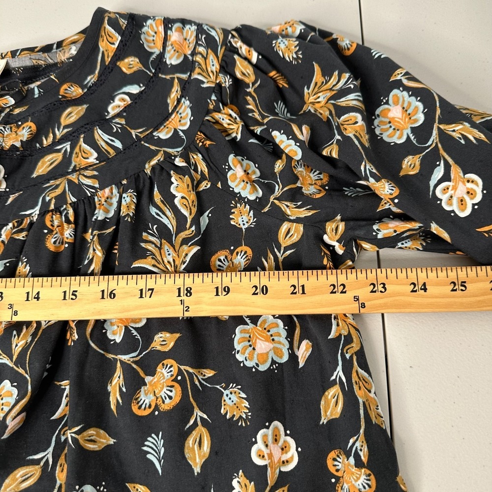 Universal thread Peasant Top‎ Size XL Dark Gray Floral Cottagecore - Picture 8 of 10